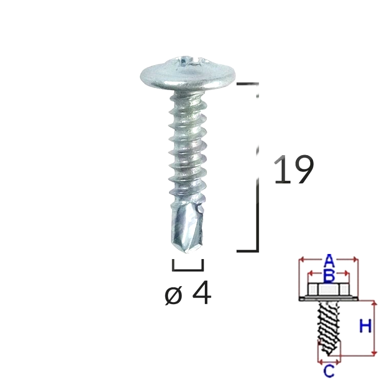 ROMIX 155 667 C60160  -  SCREW SAMOWIERCACY CYNK 4.2X19 100 db